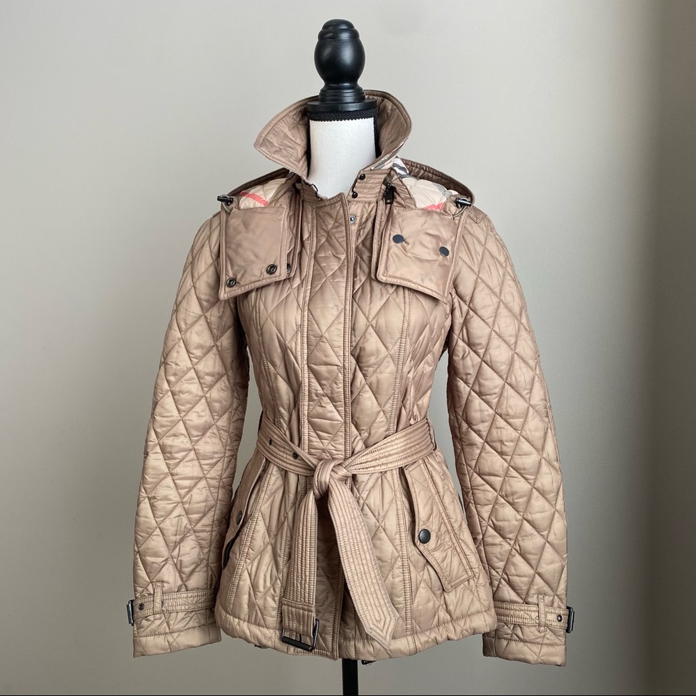 Burberry Quilted Mid-Length Trench with Hood